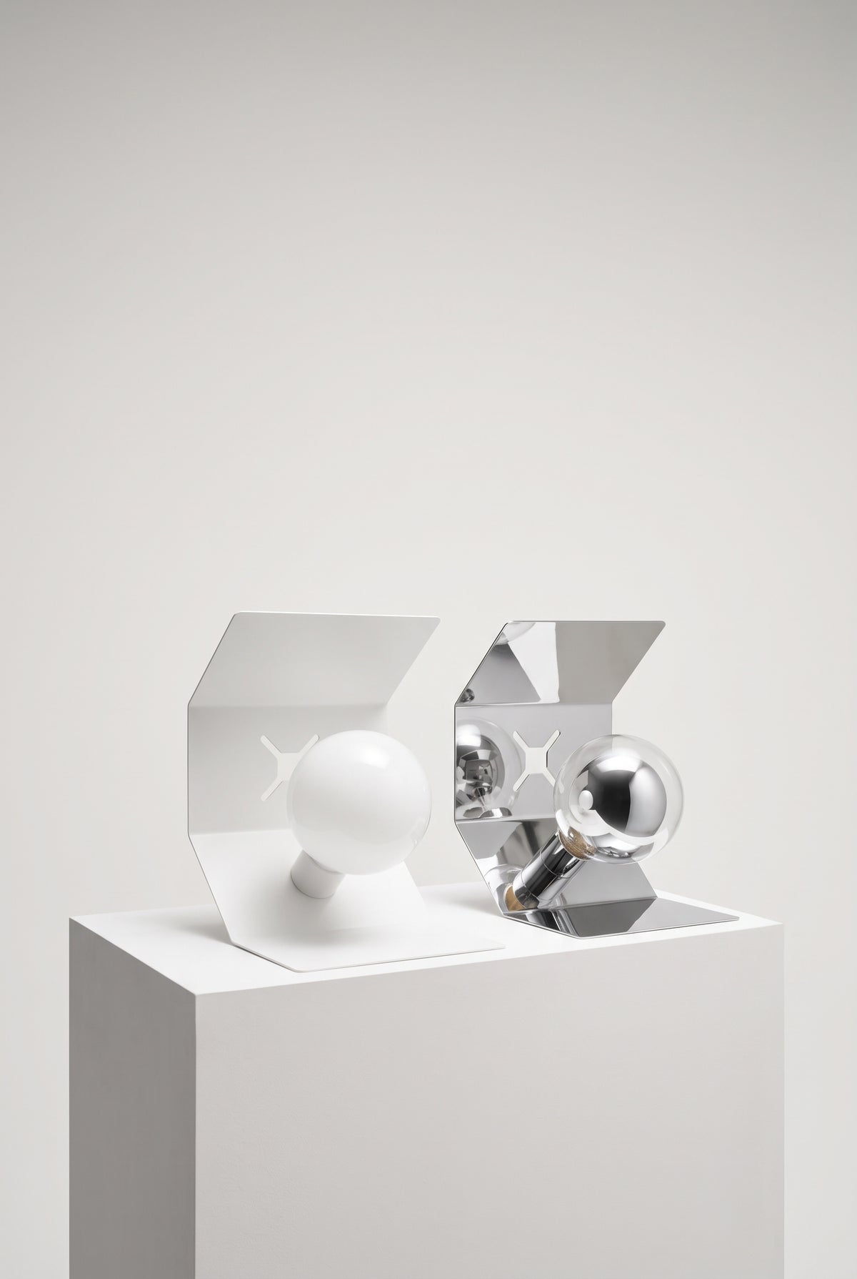 The two Pliée lamps next to each others