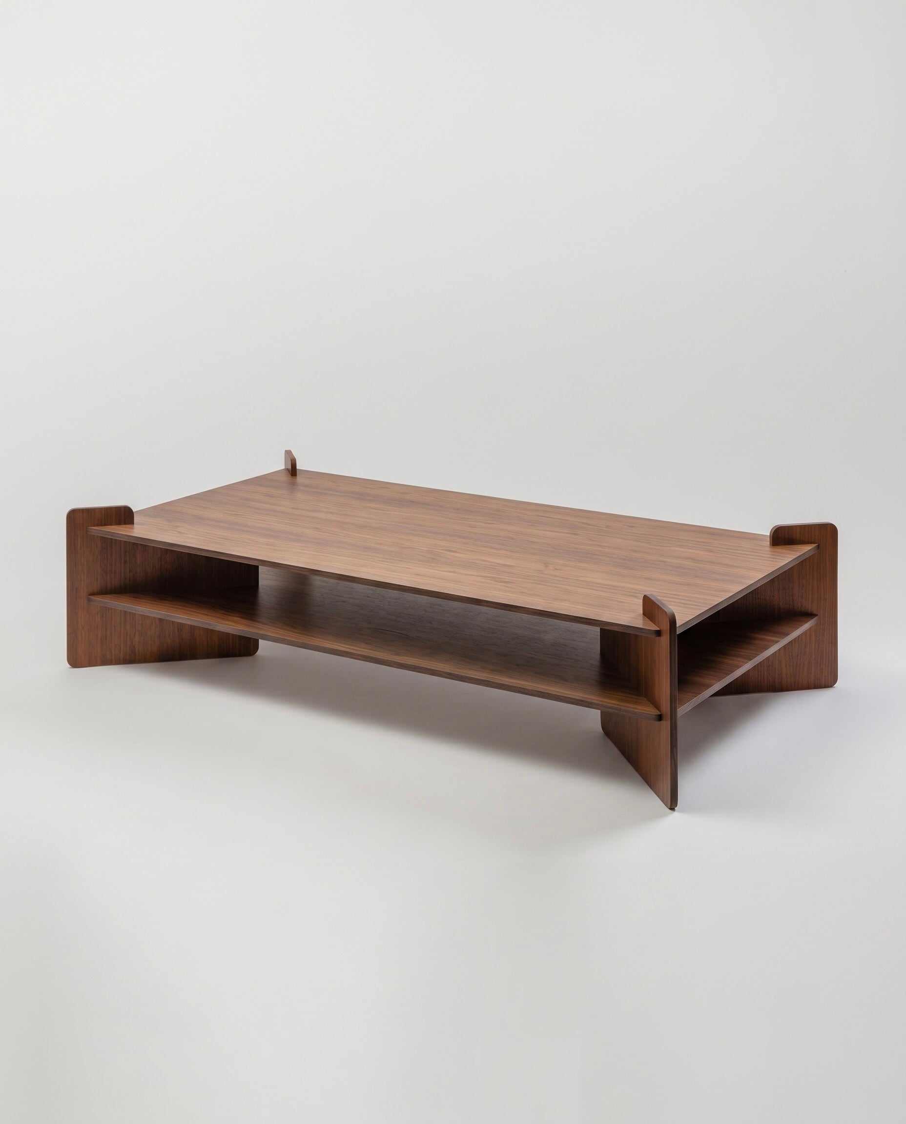 TU-TU coffee table, walnut veneer, top view