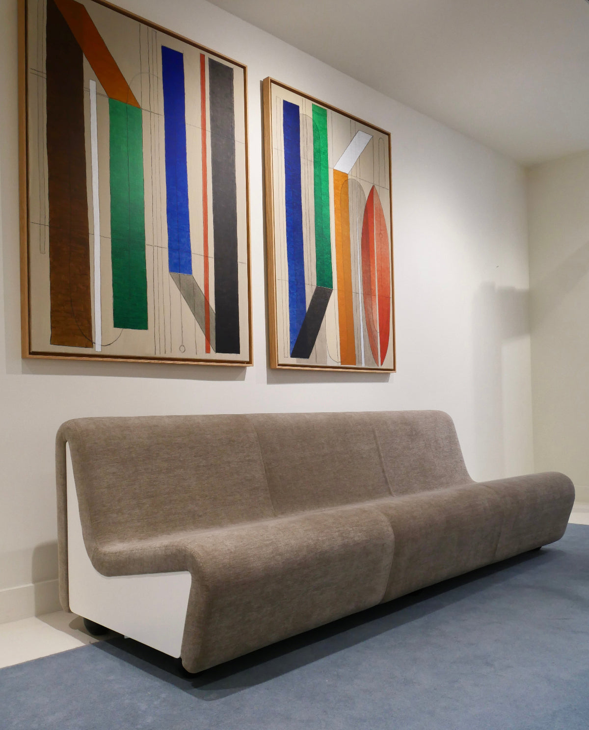 Dialogue 3-seat sofa by André Monpoix (1967) in Maia Clay fabric, showroom model